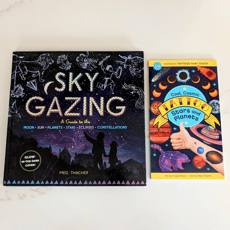 Sky Gazing + Tattoo (Stars and Planets) Book Bundle