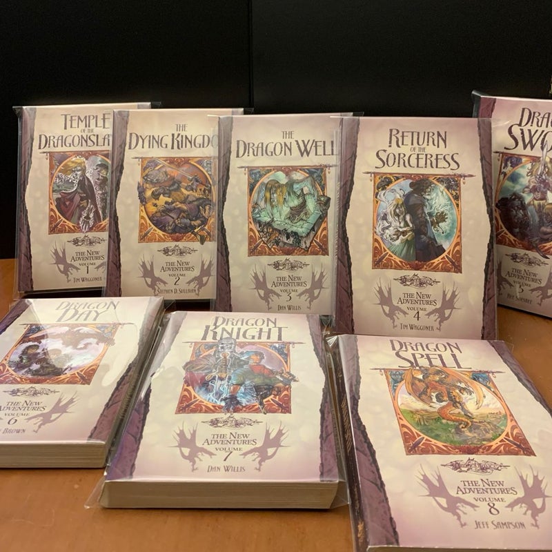 DragonLance: Complete New Adventures Series 1-8, First Edition: Temple of the Dragonslayer, The Dying Kingdom, The Dragon Well, Return of the Sorceress, Dragon Sword, Dragon Knight, Dragon Spell