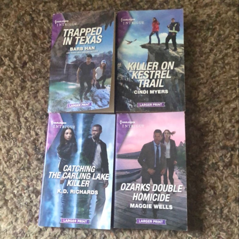 Lot of 4 Harlequin Intrigue Large Print Romances