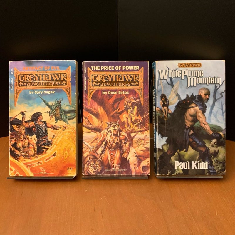 Vintage 1986 First Edition Greyhawk Set: Artifact of Evil, The Price of Power, White Plume Mountain