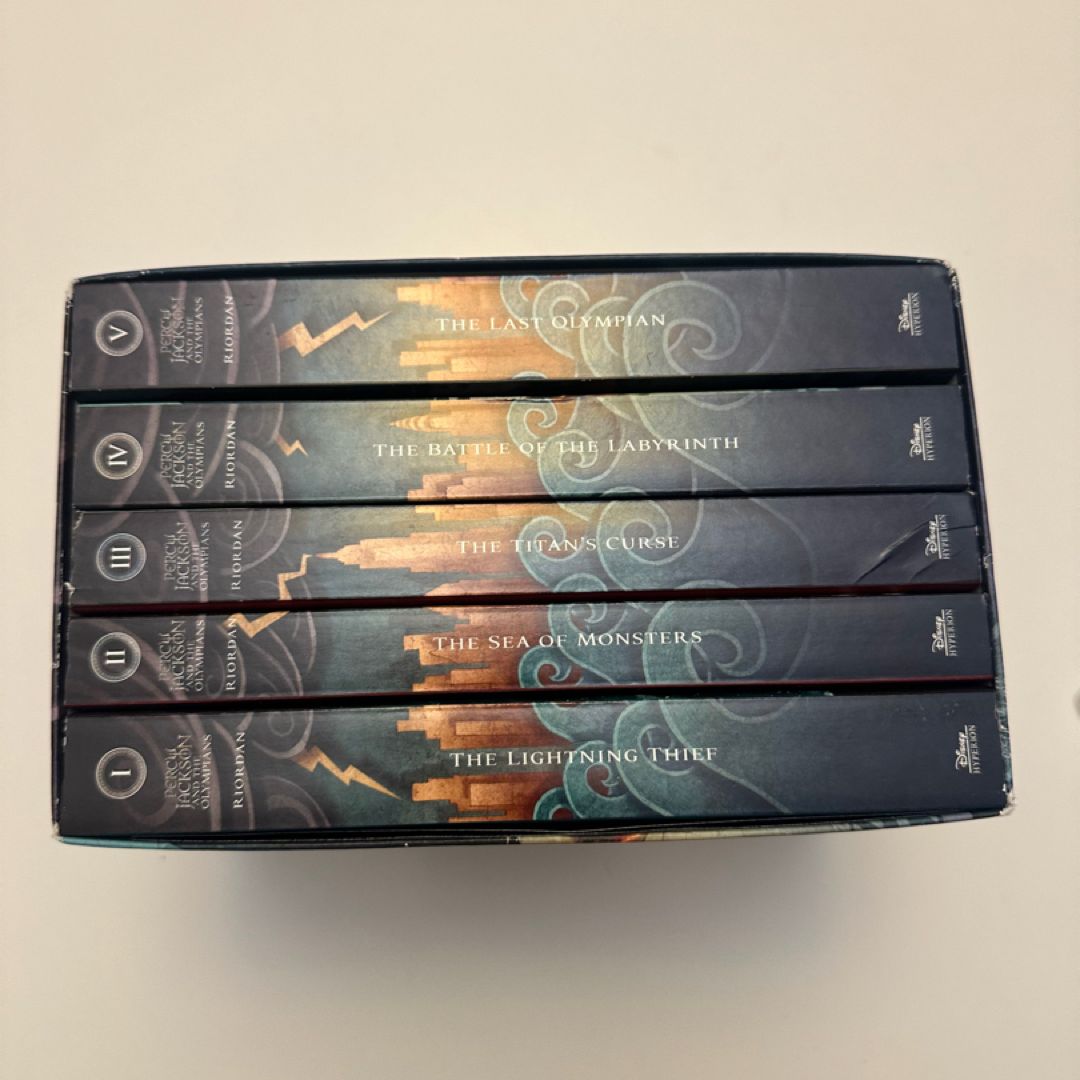 Percy Jackson and the Olympians 5 Book Paperback Boxed Set (new Covers W/poster)