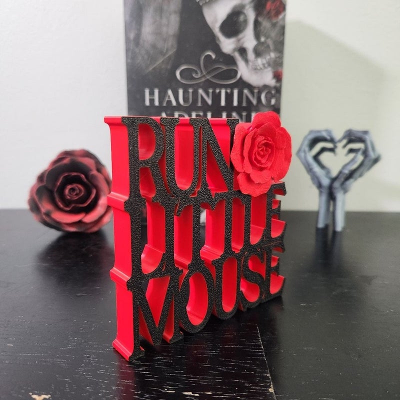 Haunting Adeline Run Little Mouse Shelf Sign - Black & Red