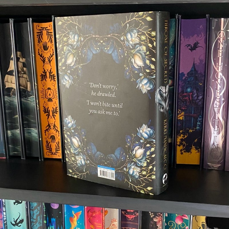 Waterstones Throne of Secrets sprayed edges hardback
