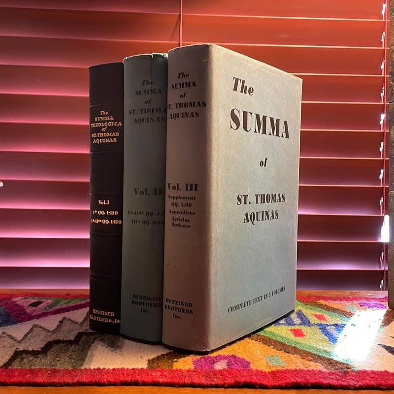The Summa Theologica of St. Thomas Aquinas (1st American Edition, 3-volume set) 