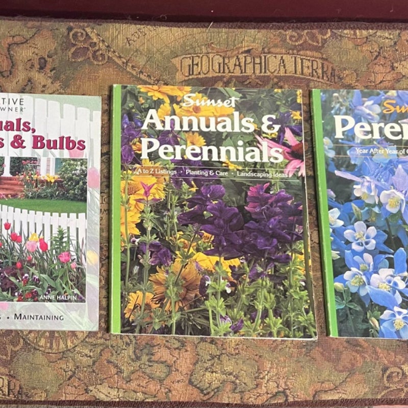 Lot of 3- Gardening Books: Annuals, Perennials And Bulbs