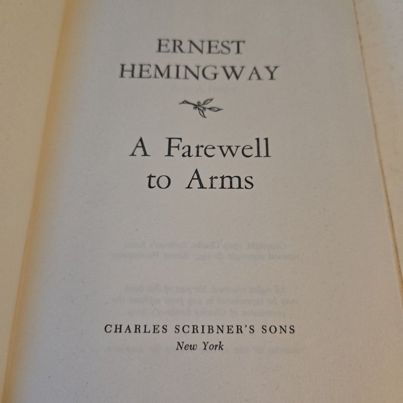 A Farewell To Arms by Ernest Hemingway hardcover 1957 copy