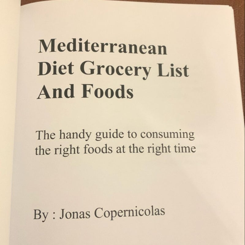 Mediterranean Diet Grocery List and Foods