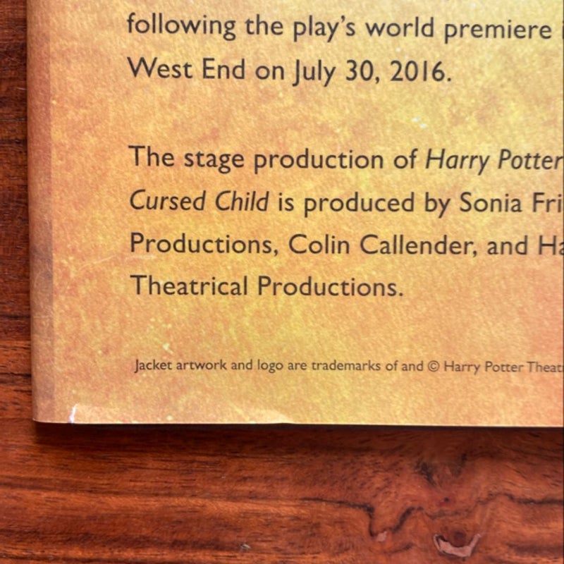 Harry Potter and the Cursed Child Parts One and Two (Special Rehearsal Edition Script)