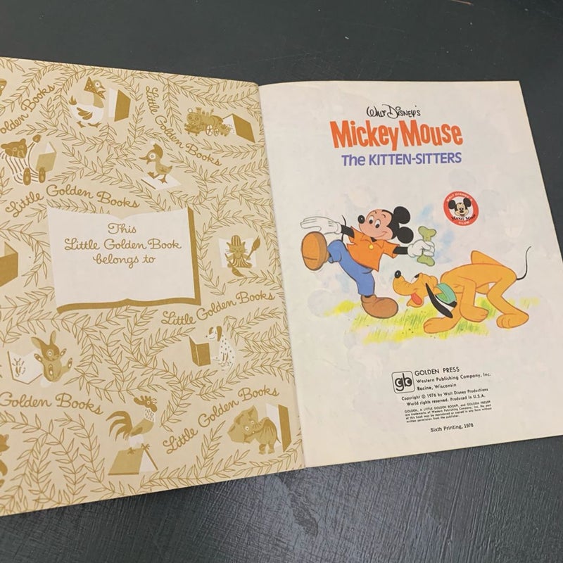 Mickey Mouse The Kitten Sitters Little Golden Book
