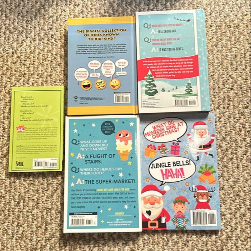 Lot of 5 laugh out loud, knock and Christmas joke books