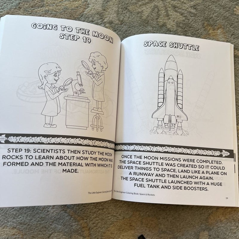 The Little Engineer Coloring Book: Space & Rockets