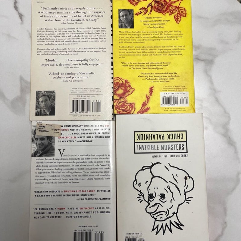 Chuck Palahniuk Books: Survivor, Diary, Choke, Invisible Monsters