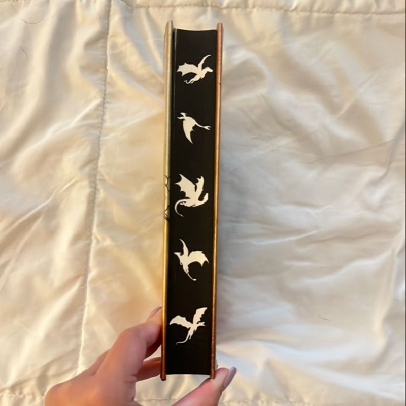 Fourth Wing (First edition, hand signed, stamped quote, sprayed edges)