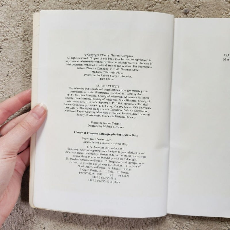 Kirsten Learns a Lesson: A School Story (1st Edition, 1986)