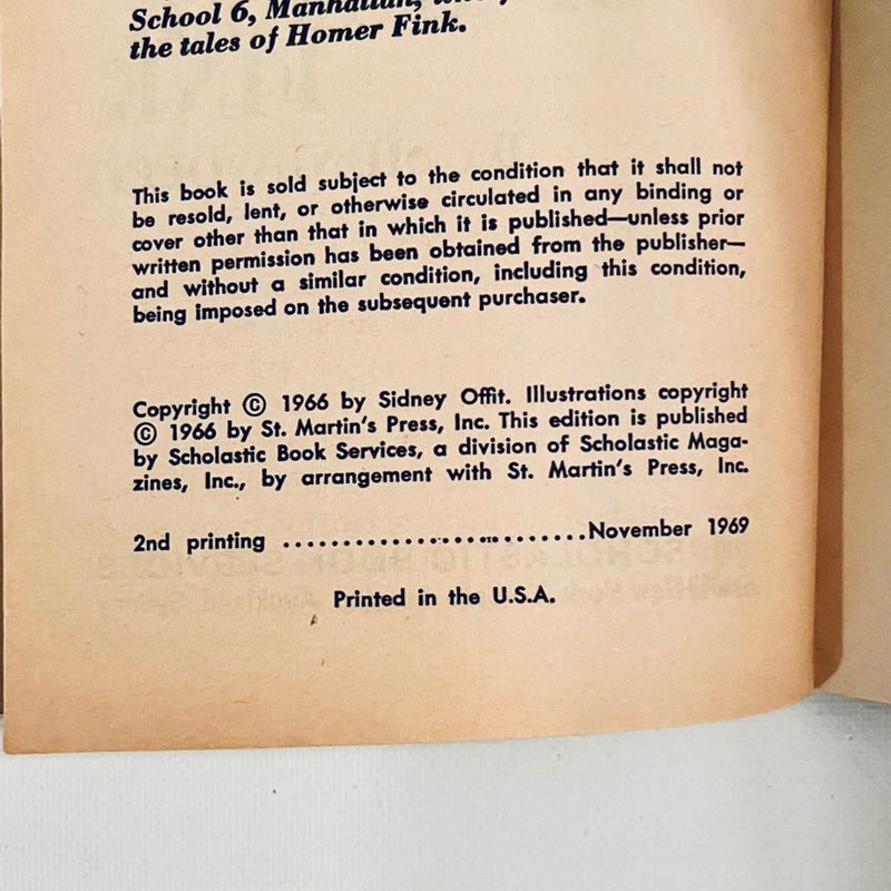 The Adventures of Homer Fink 1969 Scholastic Book