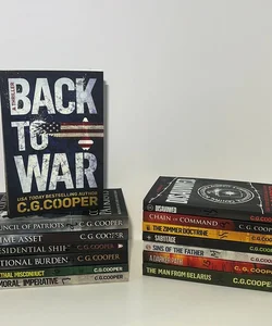 Corps Justice Series (14 Book) Bundle: Books 1-9,11, 12, & 14-16: Back To War, Council of Patriots, Prime Asset, Presidential Shift, National Burden, Lethal Misconduct, Moral Imperative, Disavowed, Chain of Command, The Zimmerman Doctrine, Sabotage, Sins of the Father, A Darker Path, & The Man from Belarus 