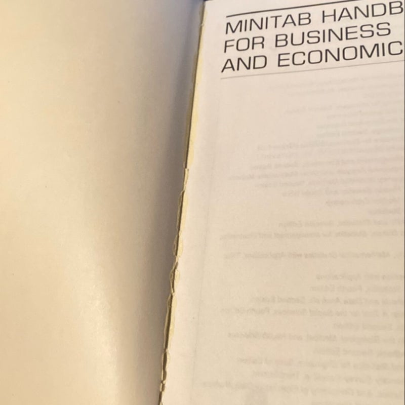 Minitab Handbook for Business and Economics