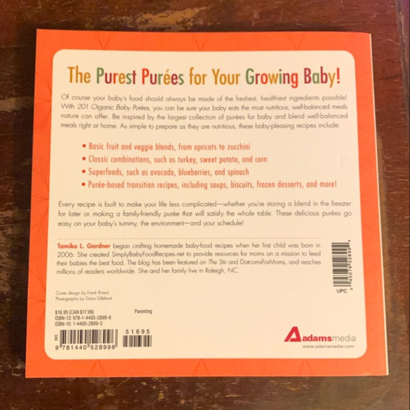 201 ORGANIC BABY PUREES- Paperback