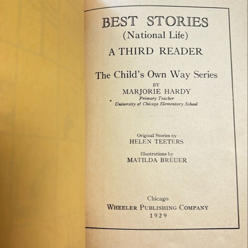 1928 Best Stories (National Life)  The Child's Own Way Series 