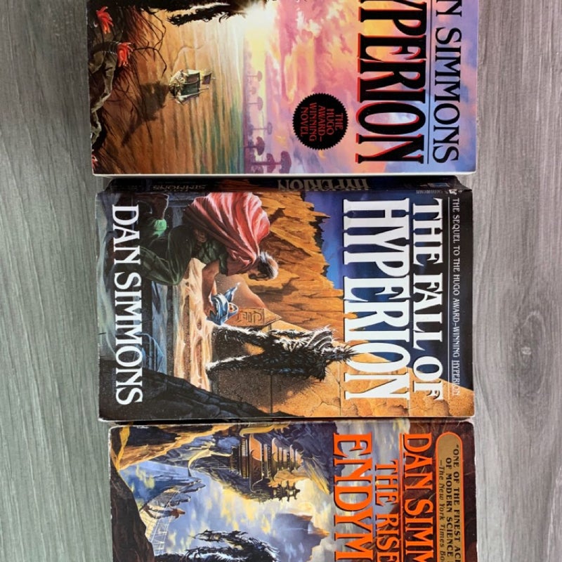 Lot Of (3) HYPERION CANTOS, #1-#3, VTG Science Fiction / Fantasy Series, Dan Simmons