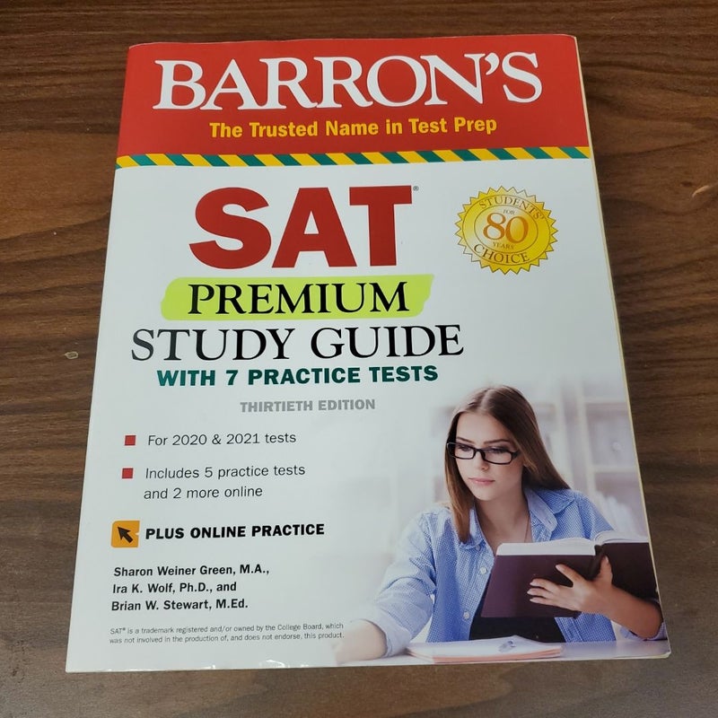 SAT Premium Study Guide with 7 Practice Tests