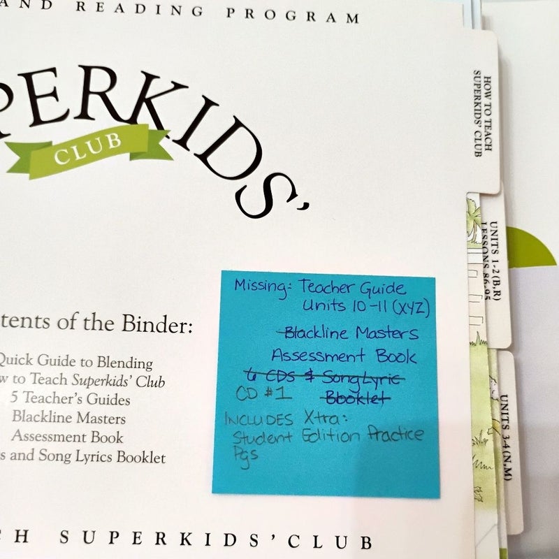 Superkids Club Kindergarten Semester 2 Teacher Materials INCOMPLETE