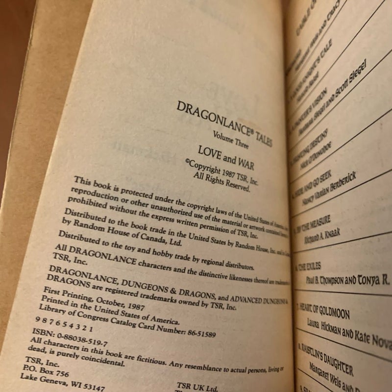 DragonLance: Tales I Trilogy 1-3 Set: The Magic of Krynn, Kender, Gully Dwarves, and Gnomes, Love and War, All First Edition First Printing