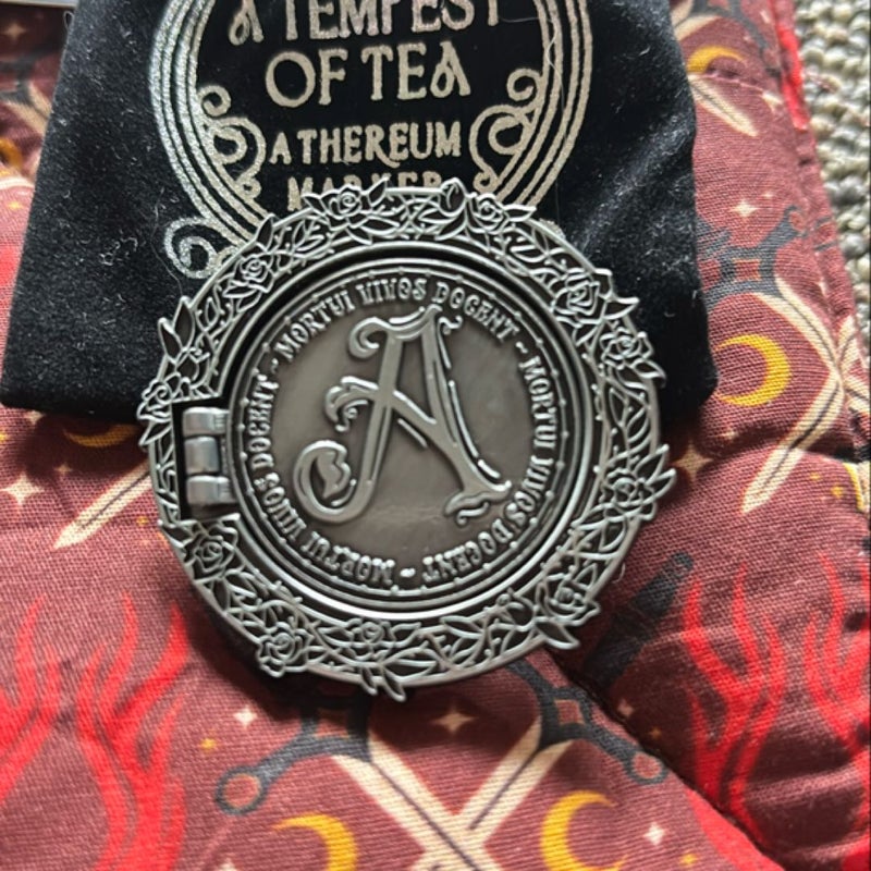 Fairyloot Tempest of Tea pin & Dagger and the Flame cozy