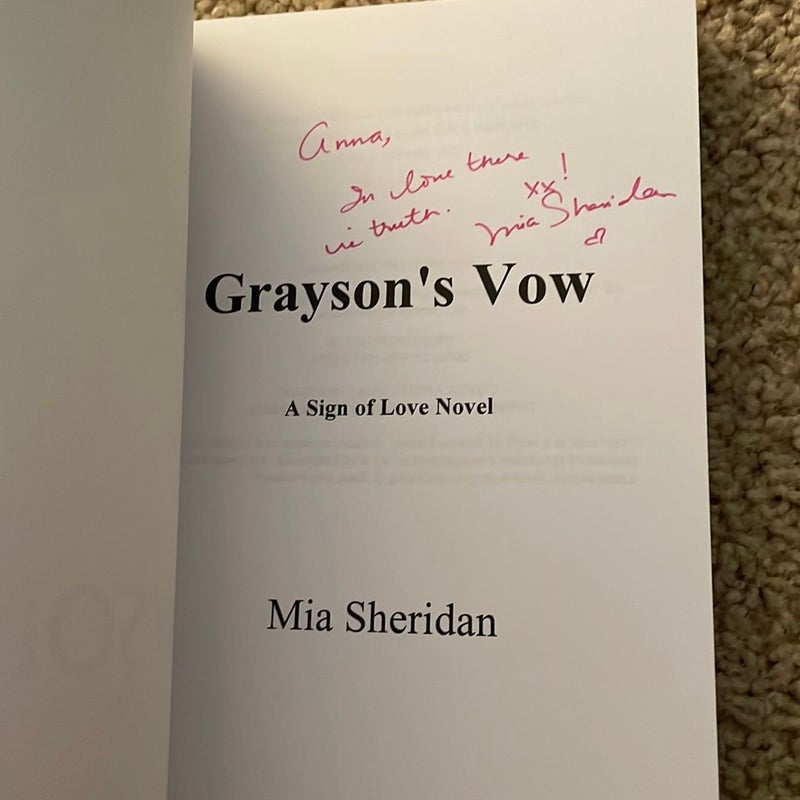 Grayson's Vow (OOP signed by the author)