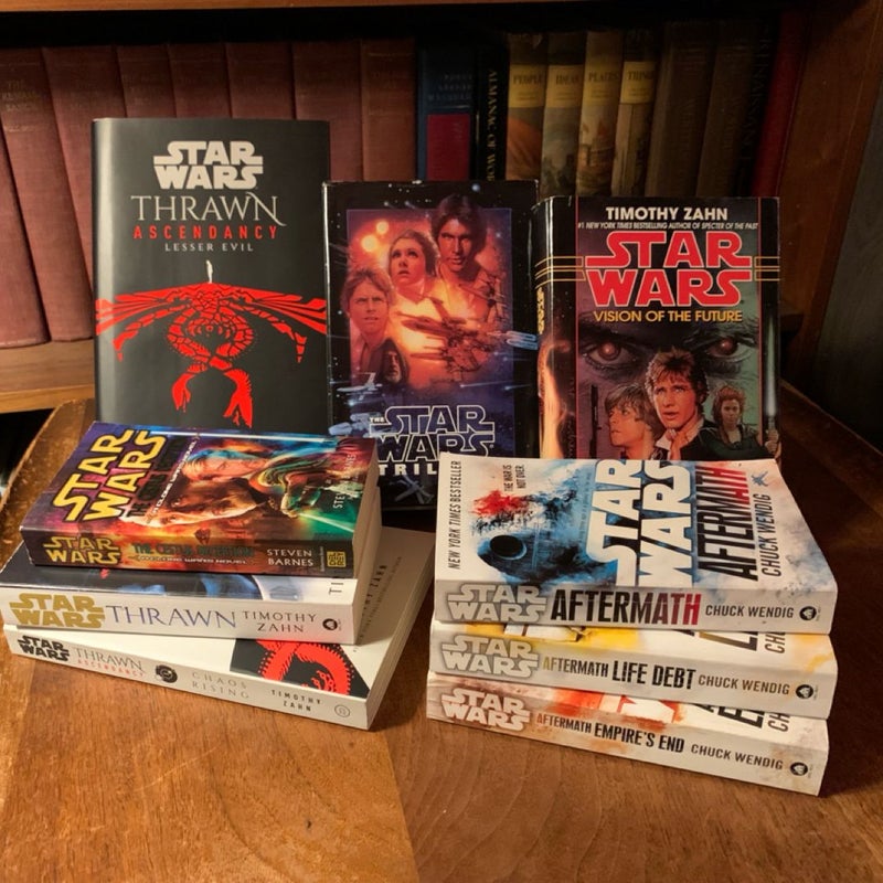 Star Wars Bundle: 3 Hardcover & 6 Paperbacks: The Cestus Deception, Thrawn, The Aftermath Trilogy, Thrawn Ascending: Chaos Rising and Lesser Evil, Vision of the Future, The Original Star Wars Trilogy