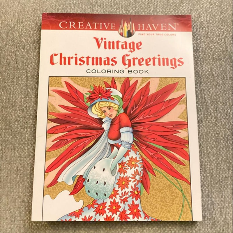 Creative Haven Vintage Christmas Greetings Coloring Book