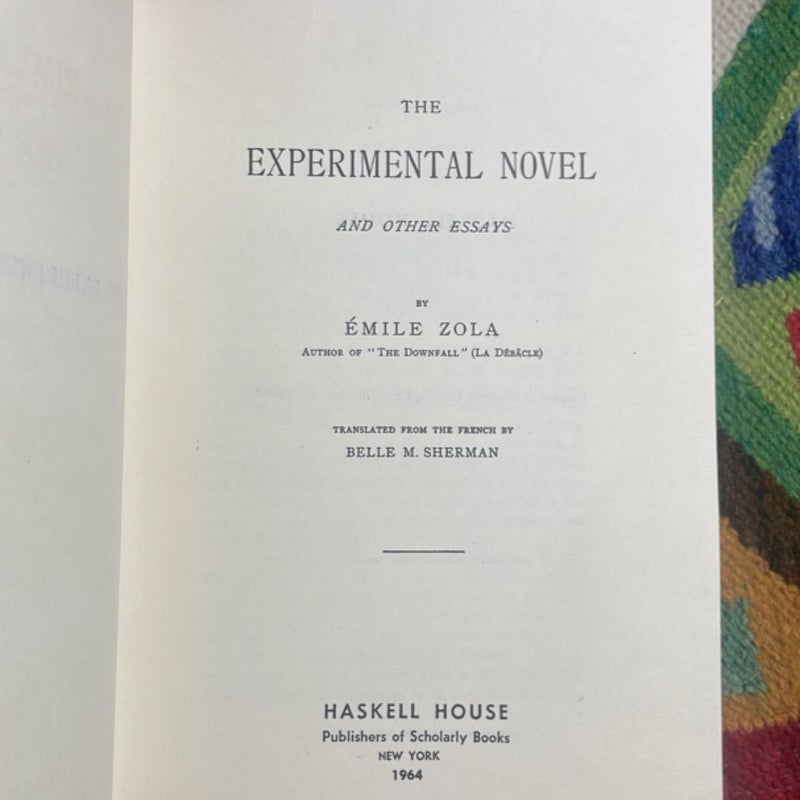 The Experimental Novel and Other Essays (1964 Haskell House)