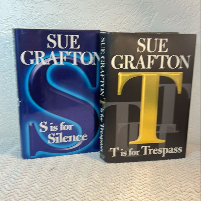 Lot of 2 Sue Grafton Novels-S is for Silence and T is for Trespass