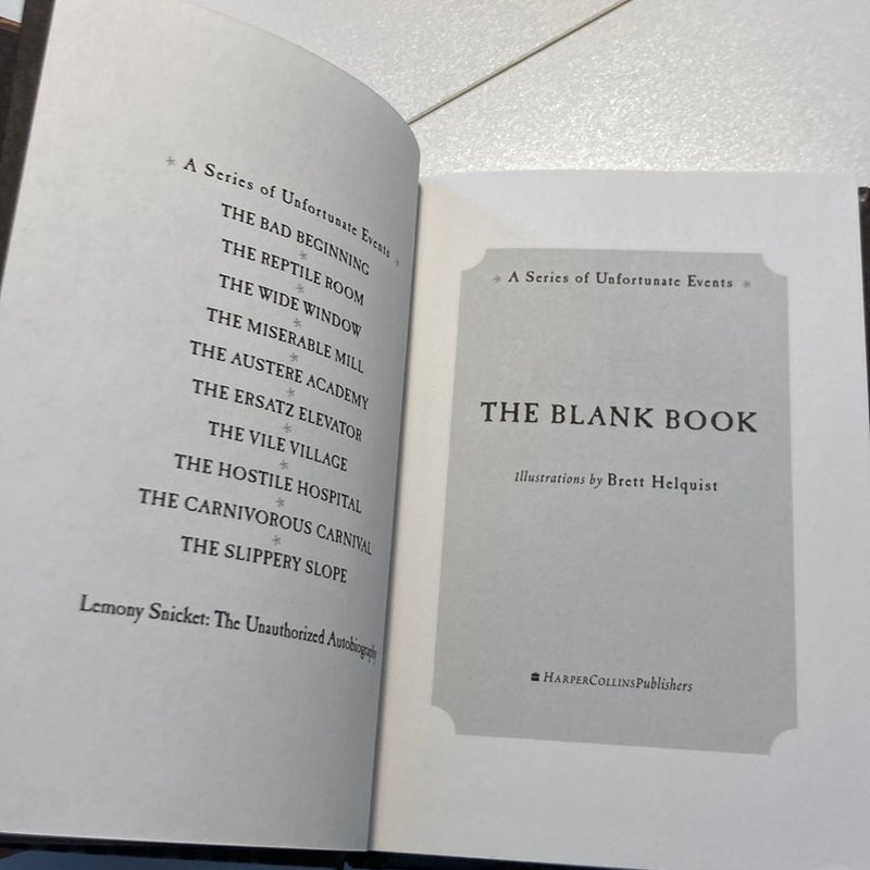 A Series of Unfortunate Events: the Blank Book