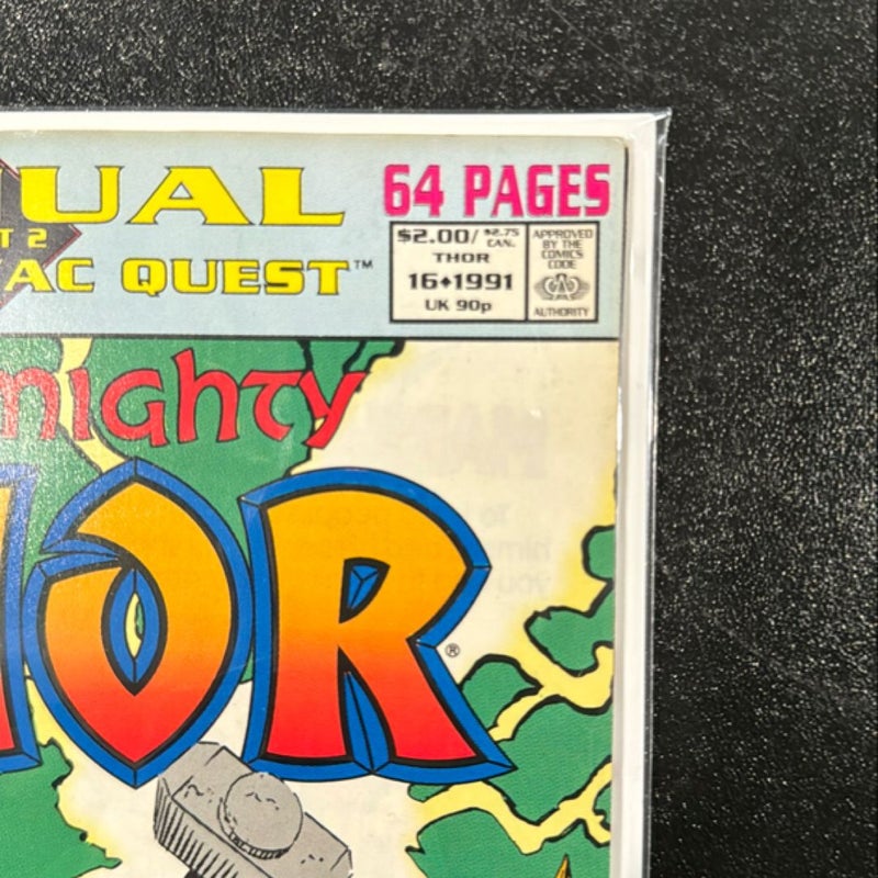 The Mighty Thor # 16 1991 Annual The Korvac Quest Part 2 Marvel Comics 