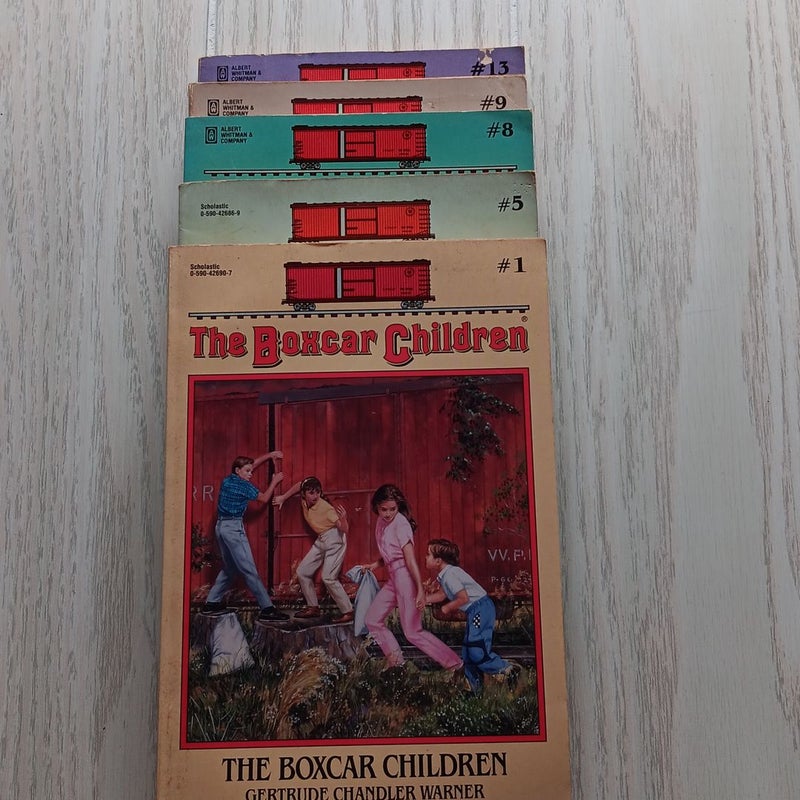 The boxcar children #'s 1, 5, 8, 9, & 13