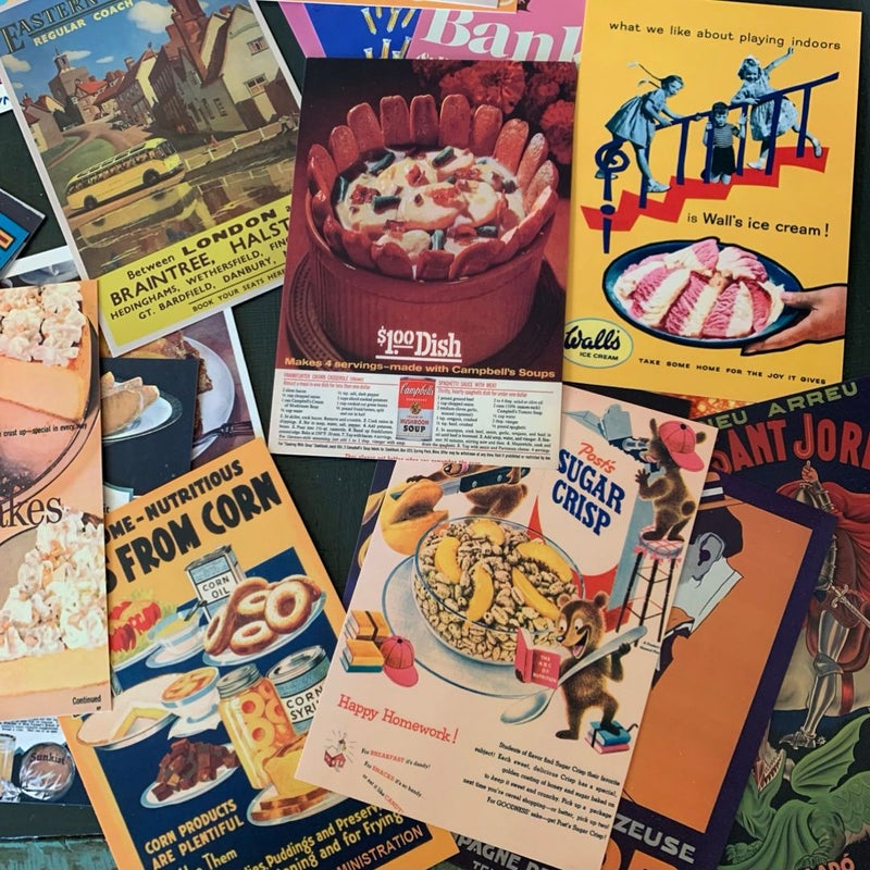 Retro Poster Ad Wall Collage Art Kit - New!