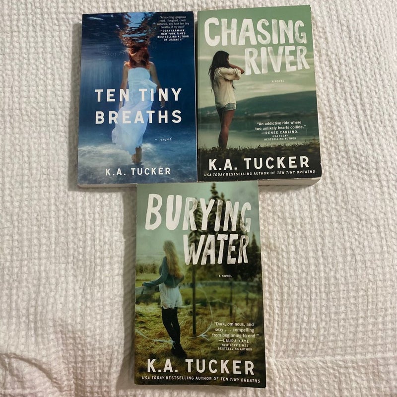 K.A. Tucker Book bundle w/ 3 paperback books (Ten Tiny Breaths, Burying Water, Chasing River)