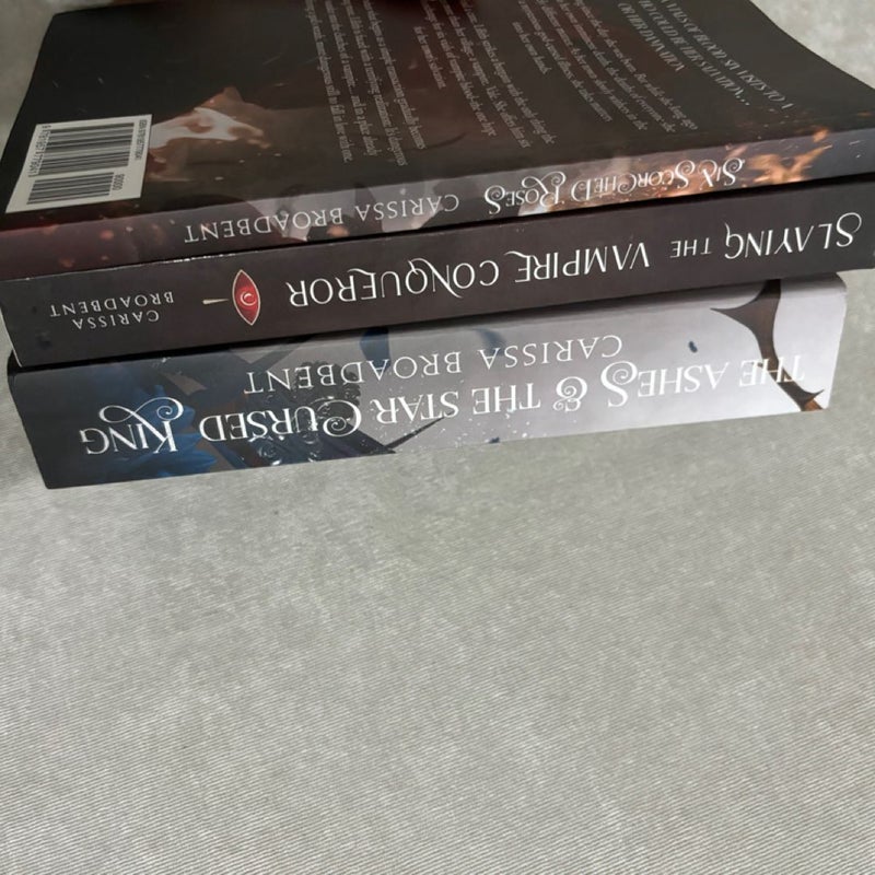 INDIE paperback lot (ashes and the star cursed king, six scorched roses, slaying the vampire conqueror)  