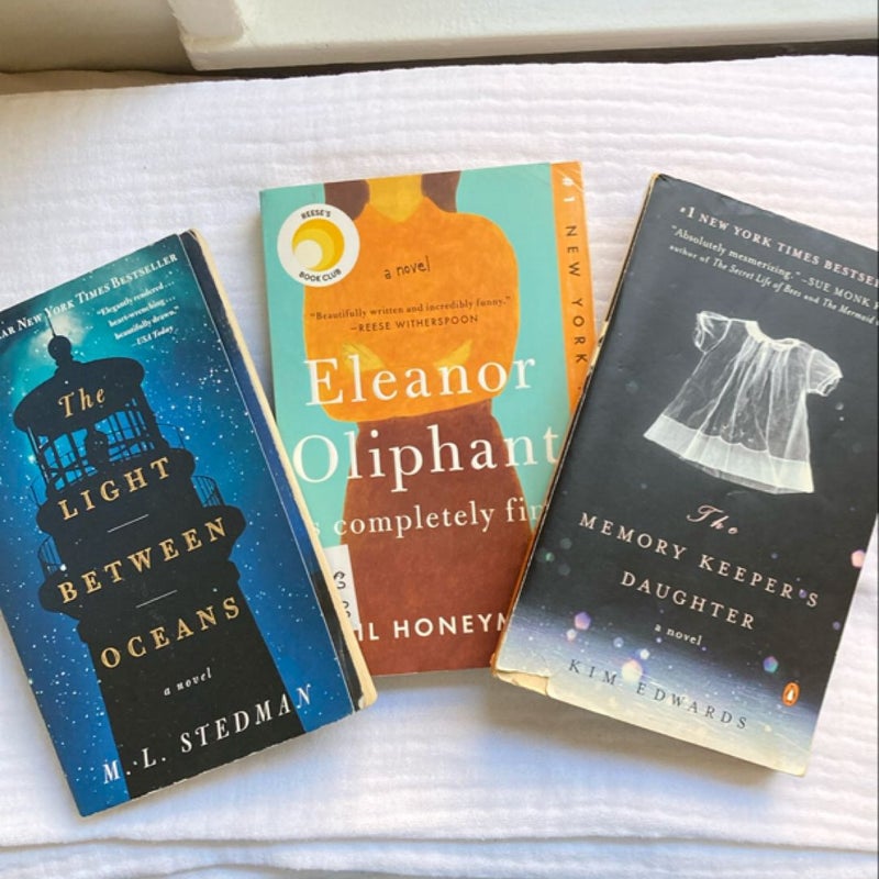 Thought Provoking Fiction Bundle: Eleanor Oliphant Is Completely Fine, The Memory Keeper’s Daughter, The Light Between Oceans