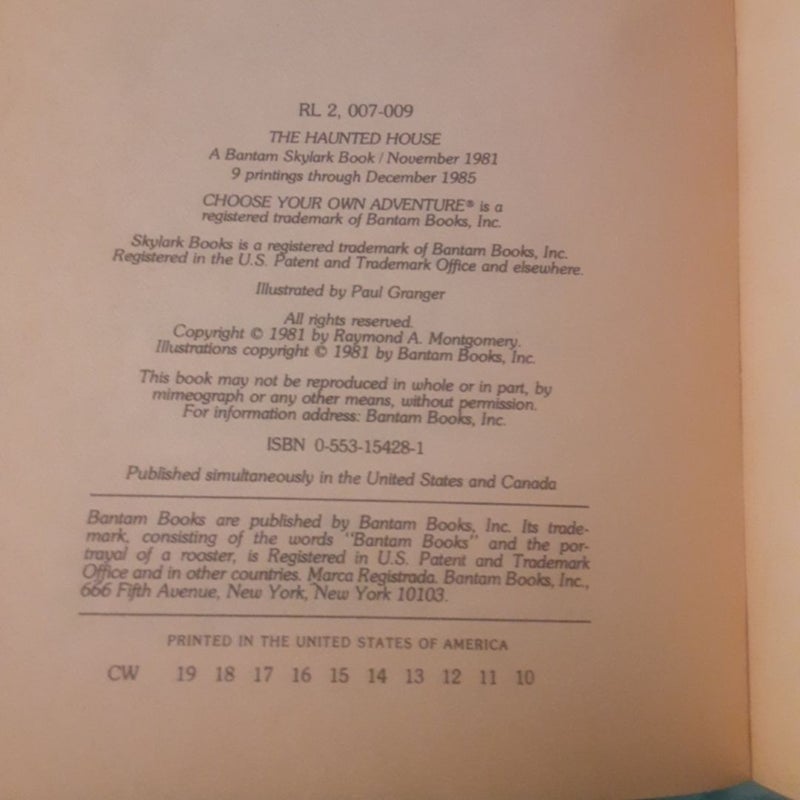 Choose Your Own Adventure 2 The Haunted House By R.A. Montgomery Paperback, CYOA