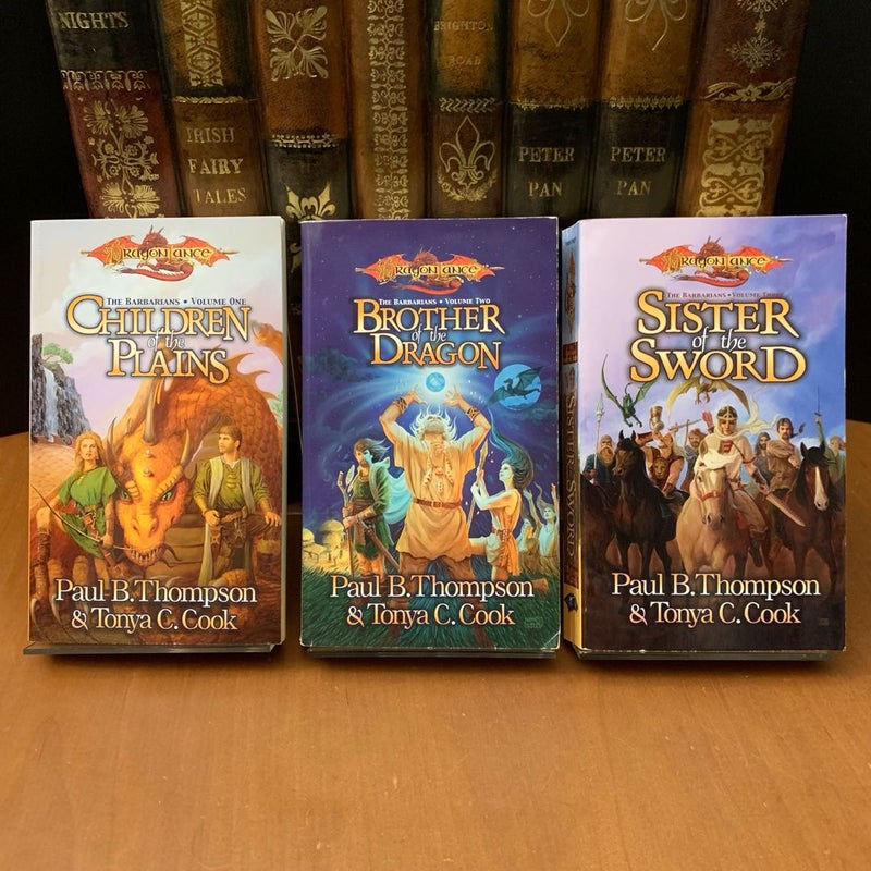 DragonLance: Complete Barbarians Trilogy Set: Children of the Plains, Brother of the Dragon, Sister of the Sword, All First Edition First Printing