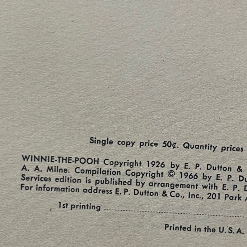 Three stories from Winnie the Pooh 1st Edition 1966