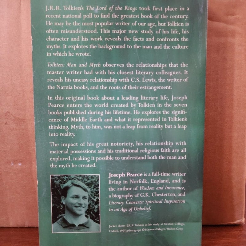 Tolkien Man And Myth A Literary Life Joseph Pearse Softcover Lord of The Rings