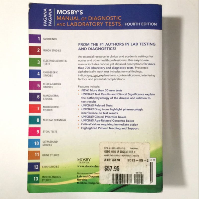 Mosby's Manual of Diagnostic and Laboratory Tests