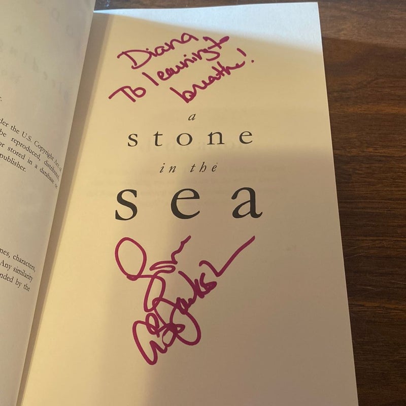 A Stone in the Sea -OOP Cover -SIGNED(personalized to Diana)