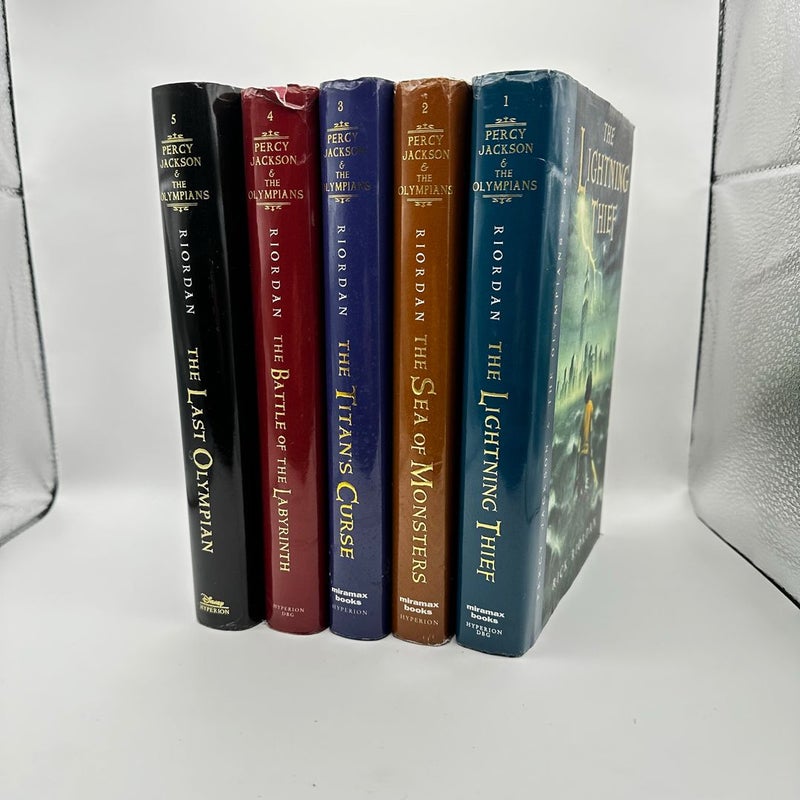 Percy Jackson and the Olympians Set Book 1 - 5 Rick Riordan Rare OOP Hardcovers