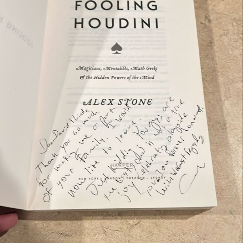 Fooling Houdini - inscribed please look at pictures