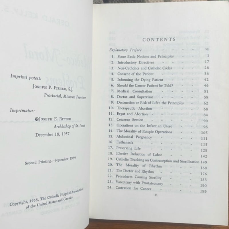 Medico-Moral Problems (1959 second printing)
