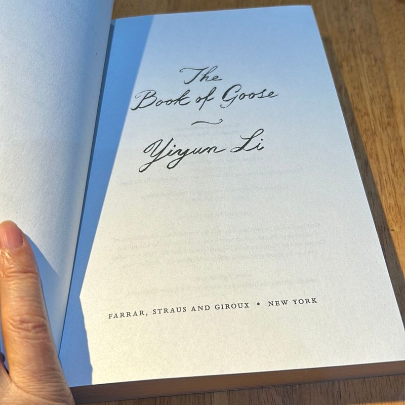 The Book of Goose * Uncorrected Proof,  PEN/Faulkner Award Winner 